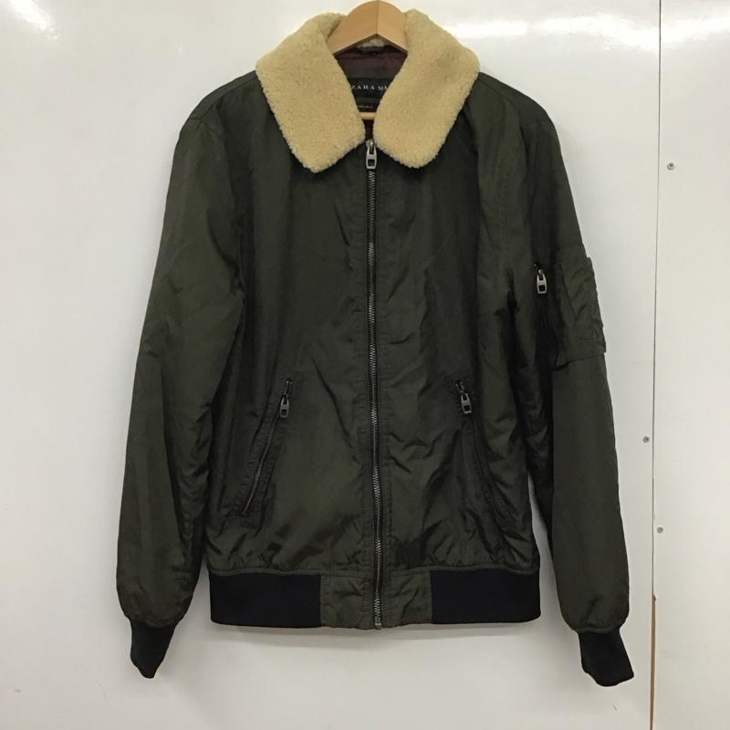 ザラメン ZARA MAN ジャケット、上着 ジャンパー、ブルゾン ジップアップジャケット ナイロンジャケット アウター L 無地 カーキ / カーキ /  メンズ USED 古着 中古 10135511