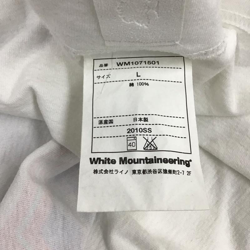 ホワイトマウンテニアリング WHITE MOUNTAINEERING Tシャツ 半袖 WM1071501 クルーネック L プリント 白 / ホワイト /  メンズ USED 古着 中古 10122609