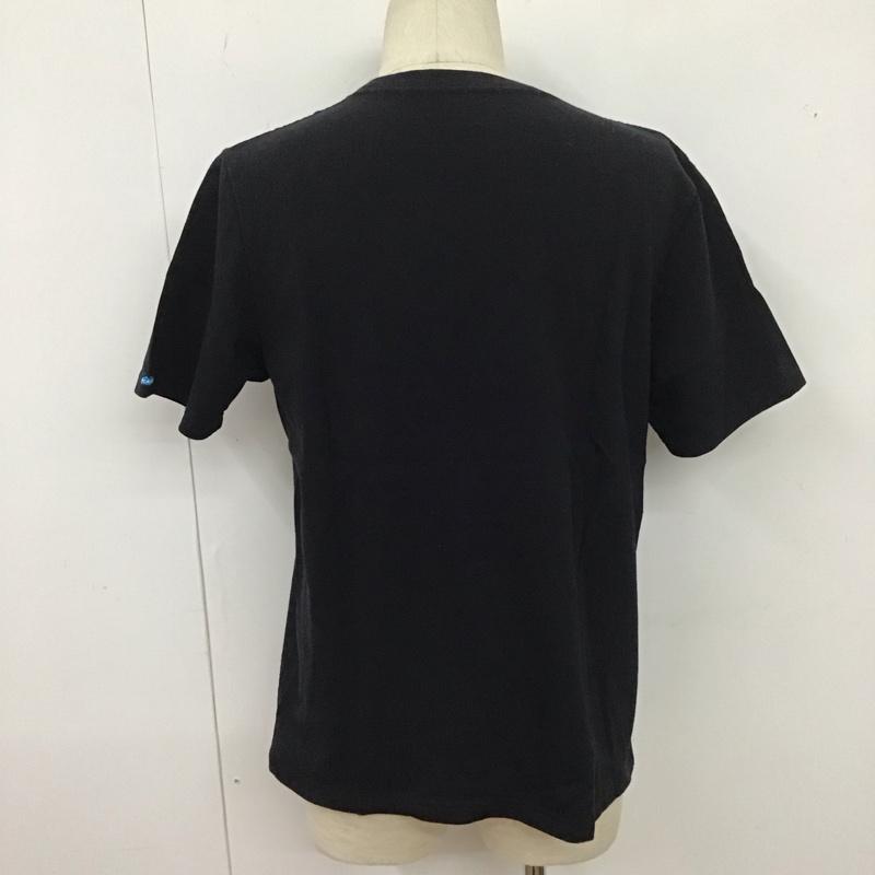 カブー KAVU Tシャツ 半袖 19820233 アップルT フロッキープリント クルーネック M ロゴ、文字 黒 / ブラック /  メンズ USED 古着 中古 10124968