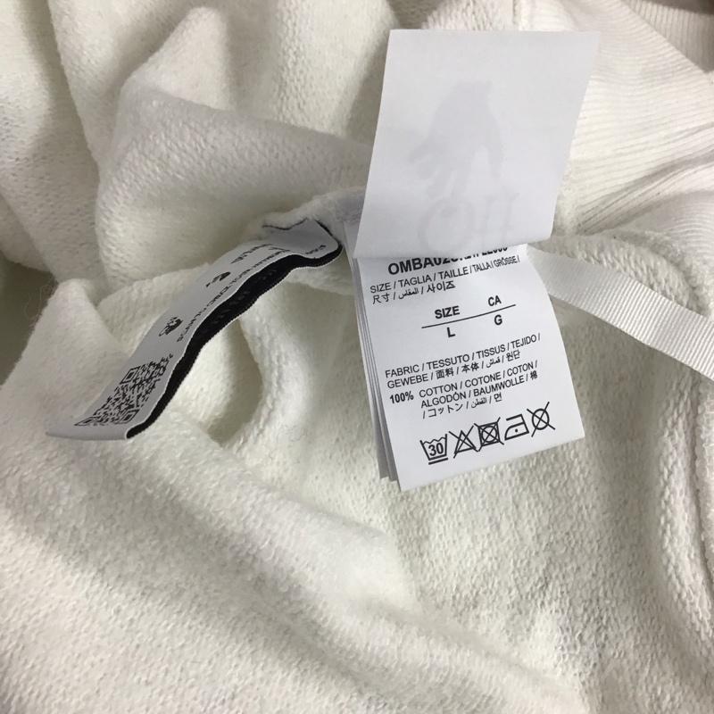 オフホワイト Off-White トレーナー 長袖 L プリント X ロゴ、文字 白 / ホワイト /  メンズ USED 古着 中古 10142154