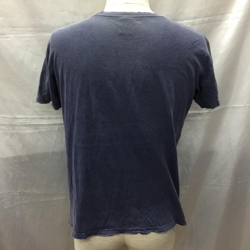 プレッジ Pledge Tシャツ 半袖 半袖カットソー プリントTシャツ クルーネックカットソー 46 プリント 紺 / ネイビー /  メンズ USED 古着 中古 10114587