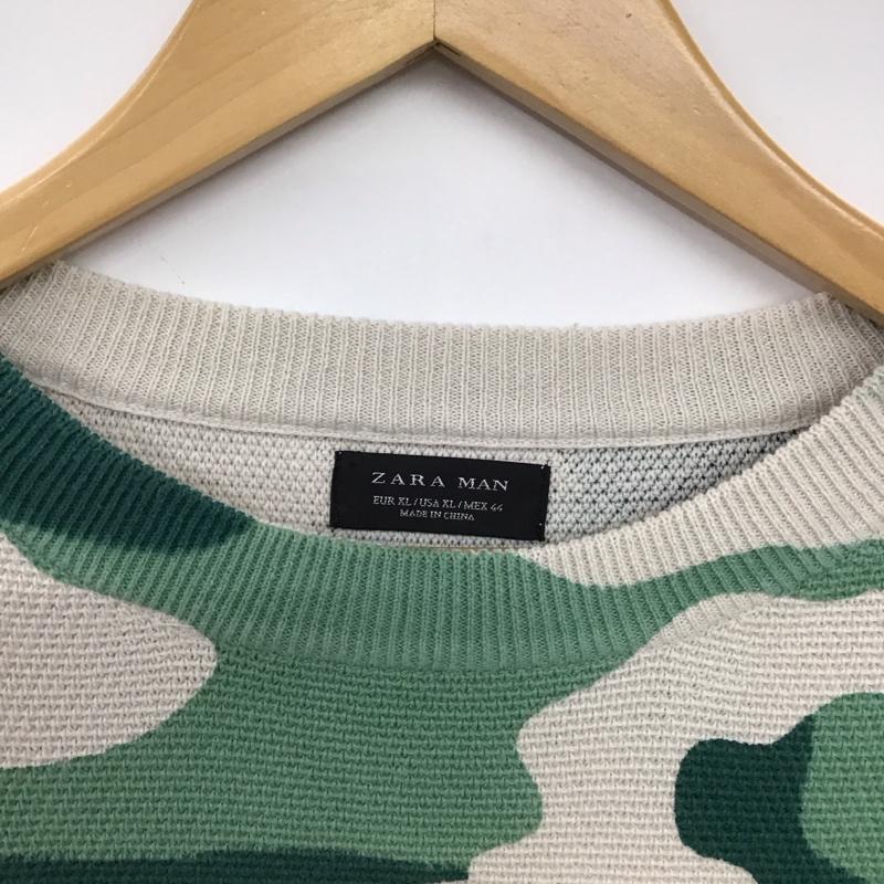ザラメン ZARA MAN カットソー 長袖 長袖カットソー プリントカットソー クルーネック ワッフル XL カモフラージュ柄・迷彩 マルチカラー / マルチカラー /  メンズ USED 古着 中古 10149747