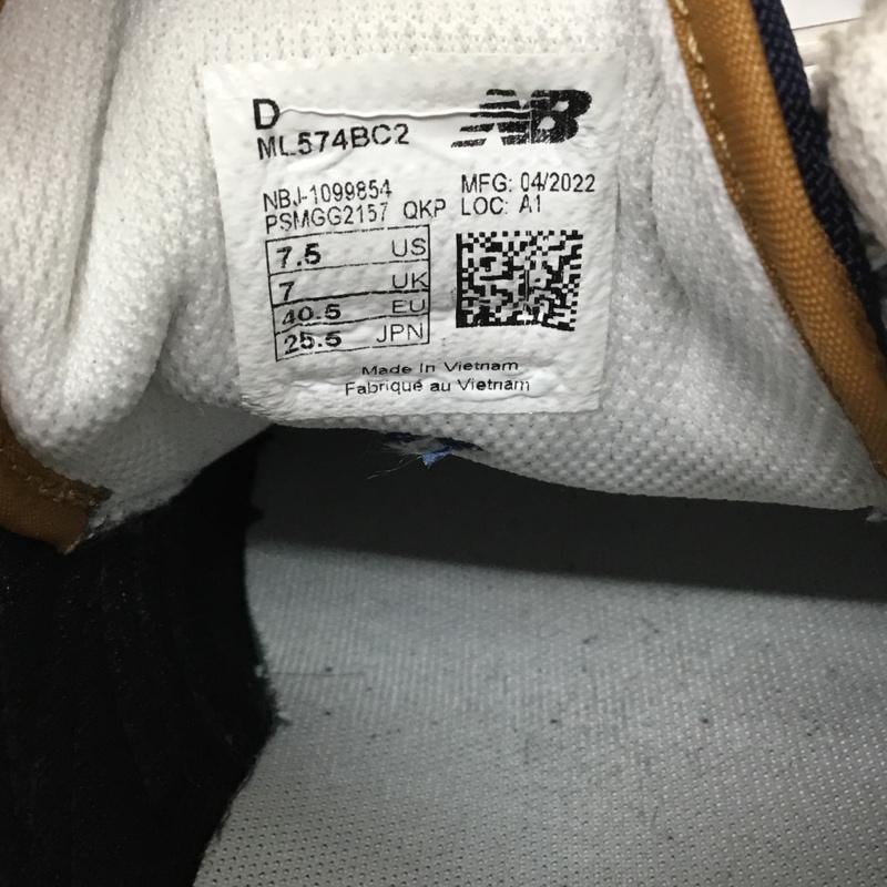 ニューバランス New Balance スニーカー スニーカー ML574BC2 ローカット 25.5cm 25.5cm ロゴ、文字 紺 / ネイビー / X ベージュ / ベージュ /  メンズ USED 古着 中古 10121818
