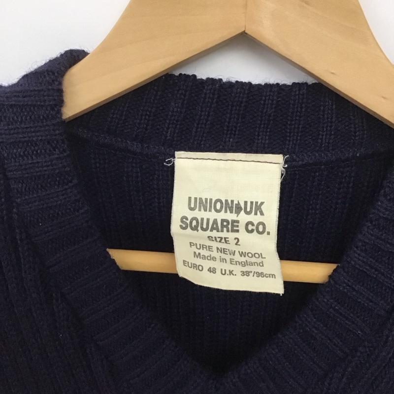 古着 USED ニット、セーター 長袖 長袖ニットカットソー Vネック セーター 48 無地 紺 / ネイビー /  メンズ USED 古着 中古 10142970