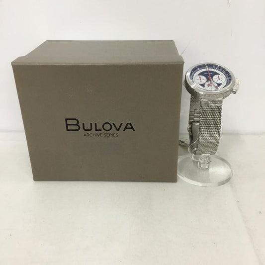 ブローバ BULOVA 腕時計 アナログ（クォーツ式） 96K101 クロノグラフC 箱有 ロゴ、文字 銀 / シルバー /  メンズ USED 古着 中古 10133892