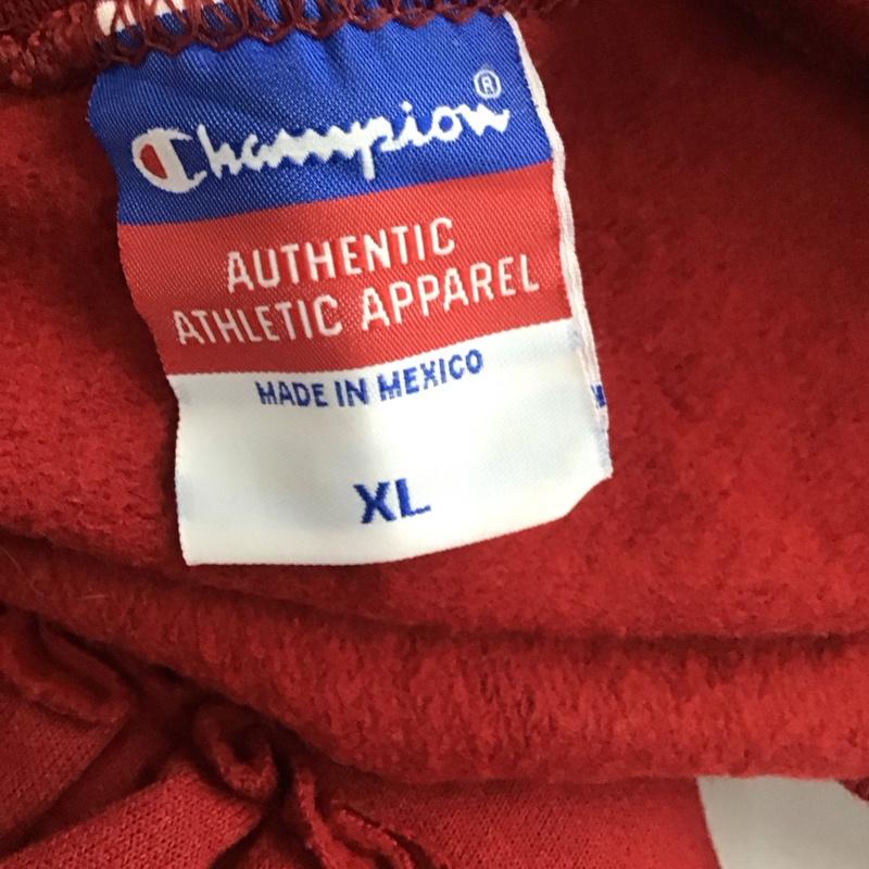 古着 USED トレーナー 長袖 Champion スウェット リメイク フリル 裏起毛 XL プリント 赤 / レッド /  レディース USED 古着 中古 10113777