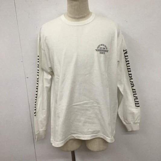 ネイバーフッド NEIGHBORHOOD カットソー 長袖 長袖カットソー クルーネックカットソー ロングスリーブカットソー プリントTシャツ M プリント 白 / ホワイト /  メンズ USED 古着 中古 10123765