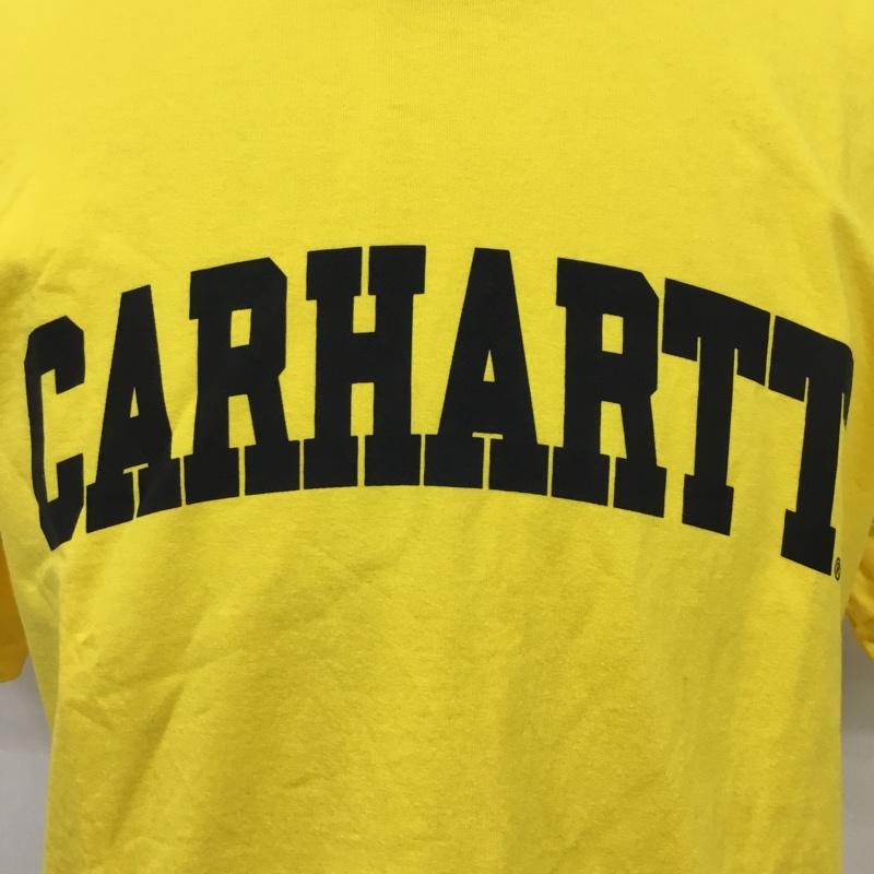 カーハート Carhartt Tシャツ 半袖 半袖カットソー プリントTシャツ クルーネックカットソー L ロゴ、文字 黄 / イエロー /  メンズ USED 古着 中古 10120803