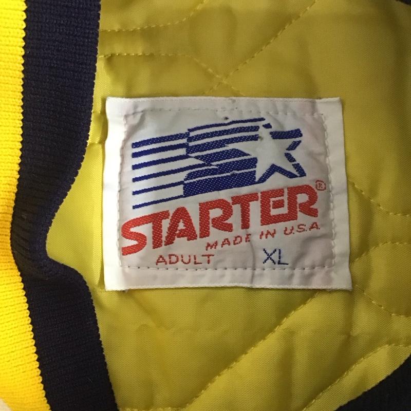 スターター STARTER ジャケット、上着 ジャケット、ブレザー ナイロンジャケット スカジャン アウター カジュアルジャケット アウター 80s XL ロゴ、文字 黄 / イエロー / X 白 / ホワイト / X 紺 / ネイビー /  メンズ USED 古着 中古 10107239
