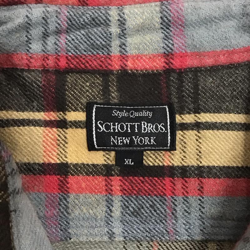 ショット schott シャツ、ブラウス 長袖 長袖シャツ カラーシャツ ポケットシャツ 長袖カットソー チェックシャツ XL チェック マルチカラー / マルチカラー /  メンズ USED 古着 中古 10116289