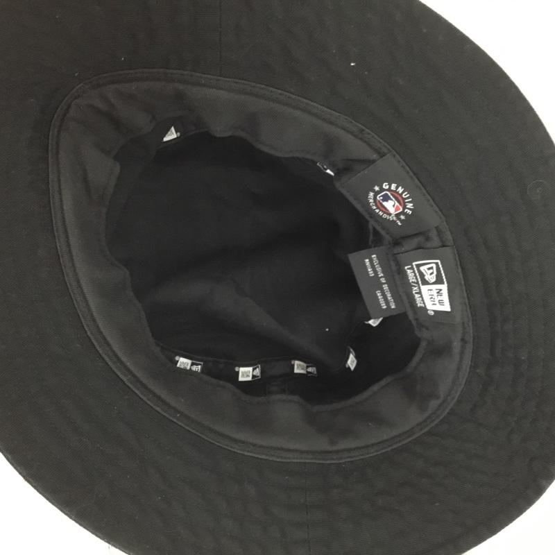ニューエラ NEW ERA 帽子 ハット バケットハット バケハ ロゴ、文字 黒 / ブラック /  メンズ USED 古着 中古 10124135