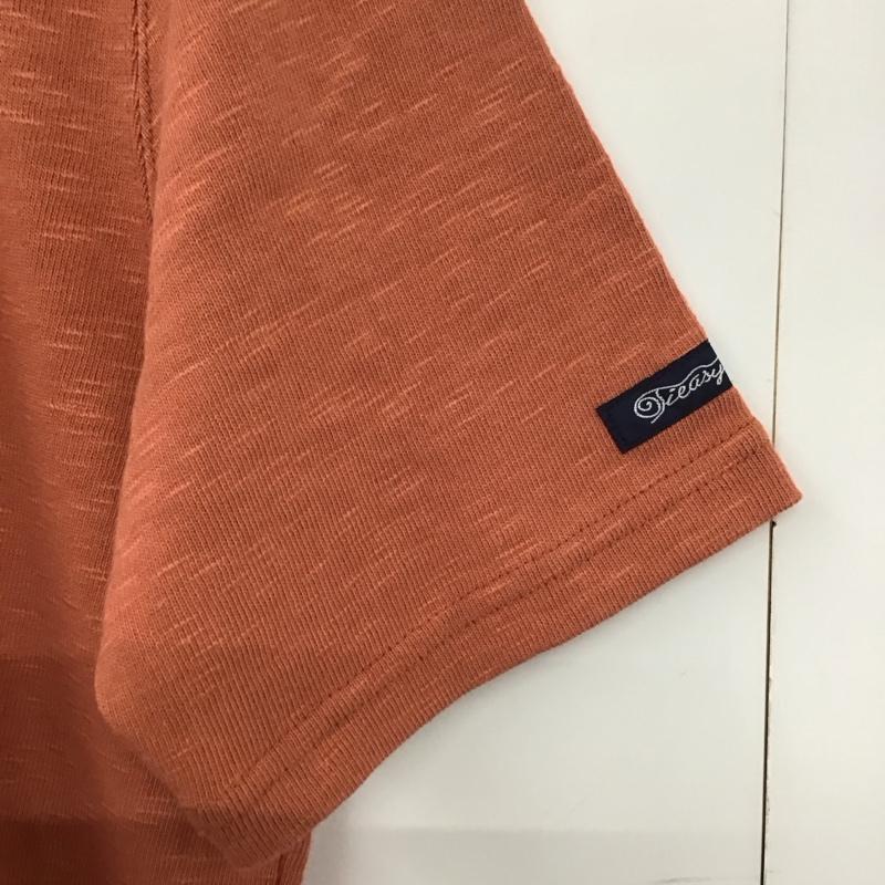 ティージー Tieasy Tシャツ 半袖 半袖カットソー プリントTシャツ クルーネックカットソー 4 無地 橙 / オレンジ /  メンズ USED 古着 中古 10132749