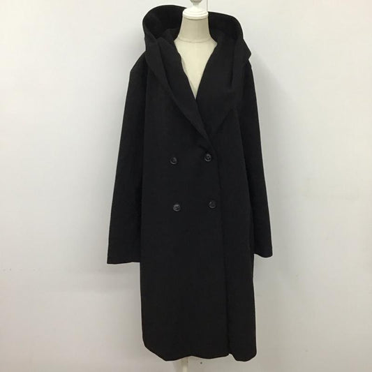 ザラ ZARA コート コート一般 ロング丈 フード L 無地 黒 / ブラック /  レディース USED 古着 中古 10118498