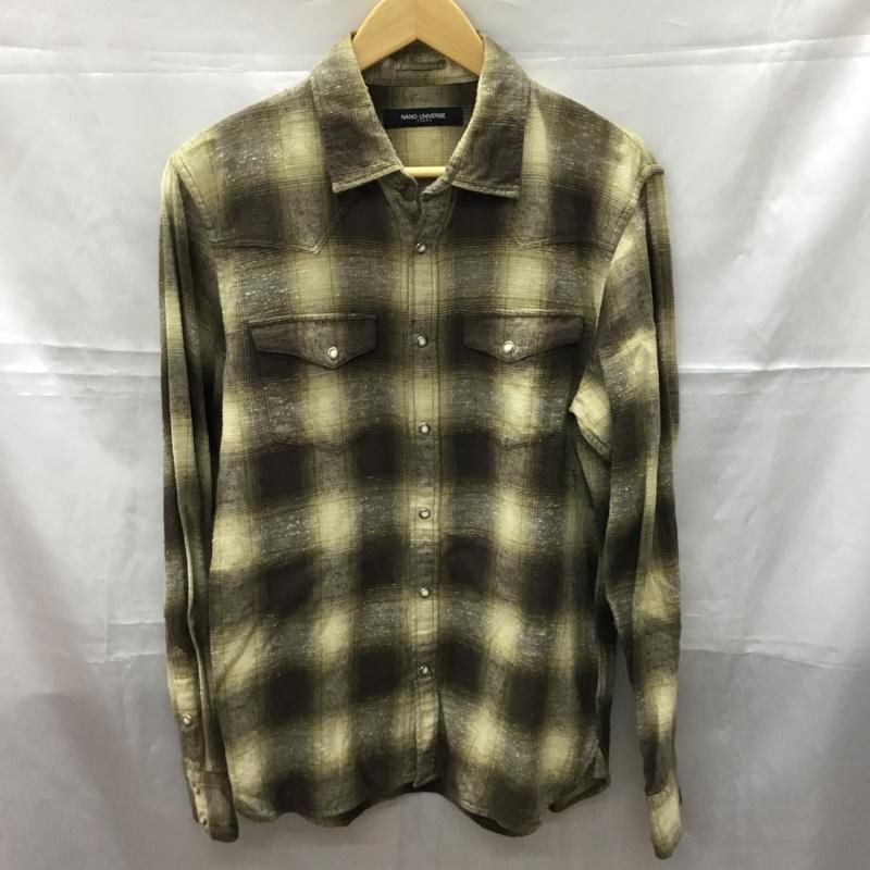 ナノユニバース nano・universe シャツ、ブラウス 長袖 長袖シャツ カラーシャツ ポケットシャツ ネルシャツ チェックシャツ L チェック マルチカラー / マルチカラー /  メンズ USED 古着 中古 10108286