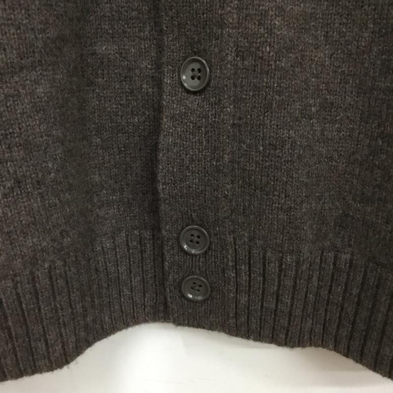 ユニクロ UNIQLO カーディガン 長袖 351-471847 ラムニットジャケット 襟付き M 無地 茶 / ブラウン /  メンズ USED 古着 中古 10150800