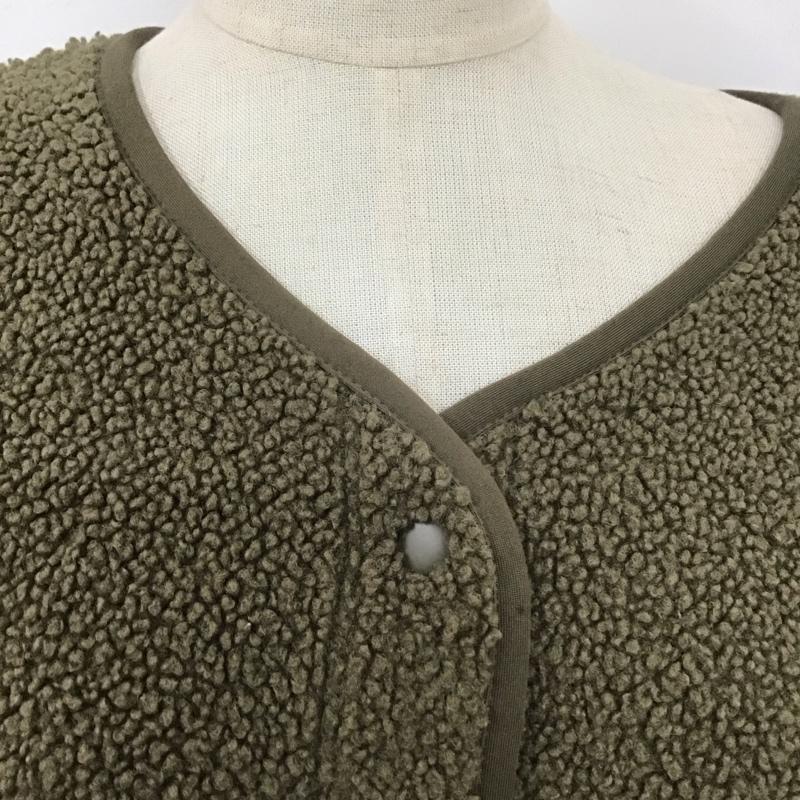 ユニクロ UNIQLO ジャケット、上着 ジャケット、ブレザー 241-429667 ボアフリースクルーネックカーディガン XL 無地 カーキ / カーキ /  レディース USED 古着 中古 10111455