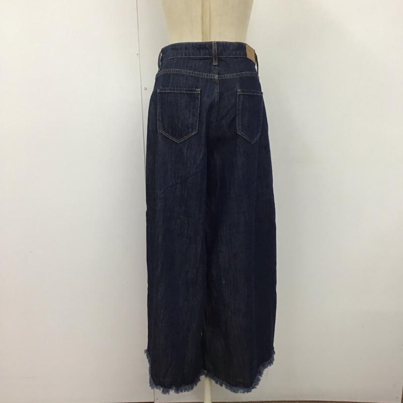 ザラ ZARA パンツ デニム、ジーンズ 5862 171 407 ワイドパンツ フリンジ 無地 インディゴ / インディゴ /  レディース USED 古着 中古 10120030