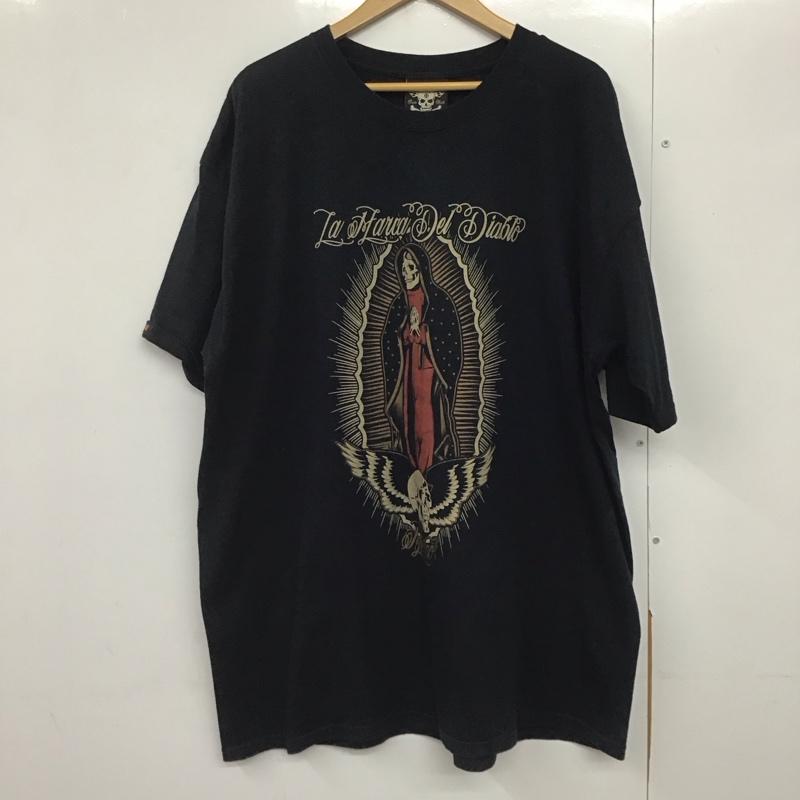 古着 USED Tシャツ 半袖 半袖カットソー プリントTシャツ クルーネックカットソー XXL プリント 黒 / ブラック /  メンズ USED 古着 中古 10141504