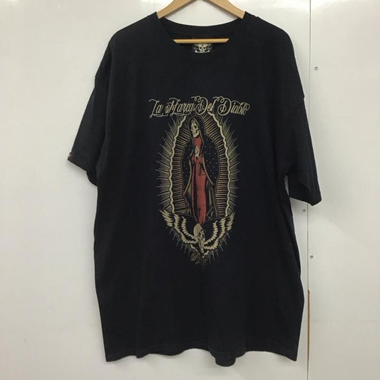 古着 USED Tシャツ 半袖 半袖カットソー プリントTシャツ クルーネックカットソー XXL プリント 黒 / ブラック /  メンズ USED 古着 中古 10141504