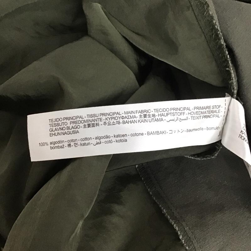 ザラ ZARA ワンピース ミニスカート 5854 033 505 異素材ドッキングシャツ オーバーサイズ シャツワンピース S 無地 カーキ / カーキ /  レディース USED 古着 中古 10109647
