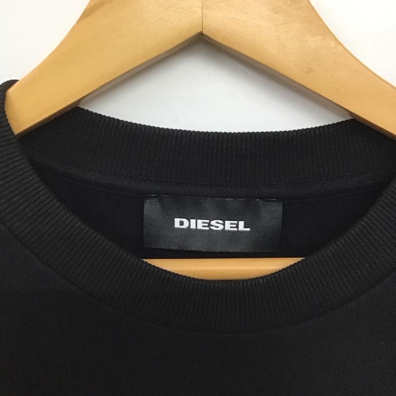 ディーゼル DIESEL トレーナー 長袖 長袖トレーナー スウェット クルーネック プルオーバー XL プリント 黒 / ブラック /  メンズ USED 古着 中古 10145981