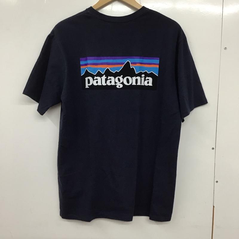 パタゴニア patagonia Tシャツ 半袖 半袖カットソー プリントTシャツ クルーネックカットソー M ロゴ、文字 紺 / ネイビー /  メンズ USED 古着 中古 10133968