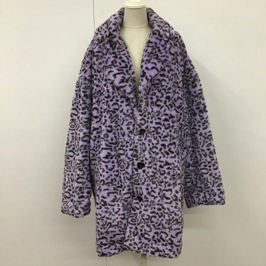 エックスガール X-girl ジャケット、上着 ジャンパー、ブルゾン 05194507 LEOPARDFURCOAT アウター カジュアルジャケット 2 ヒョウ柄・レオパード柄 紫 / パープル /  レディース USED 古着 中古 10110235