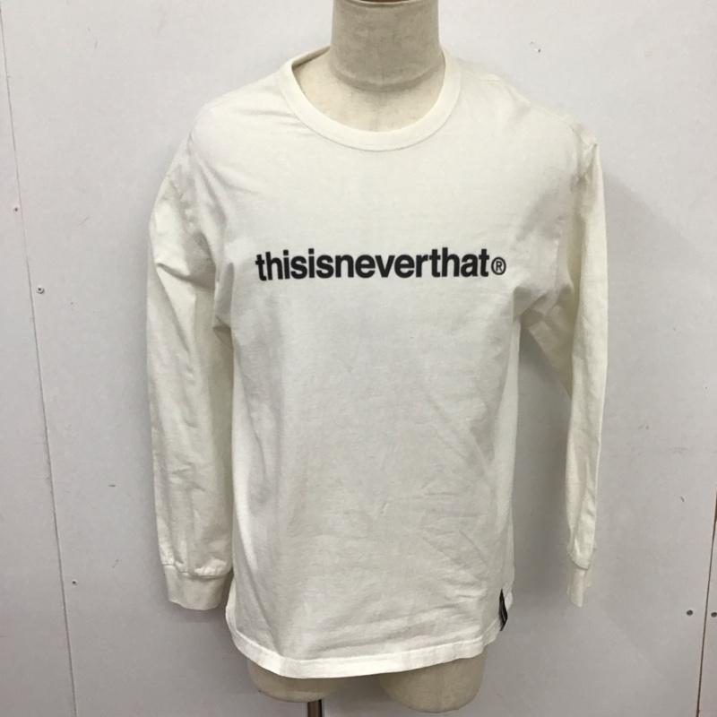 ディスイズネバーザット thisisneverthat カットソー 長袖 長袖カットソー プリントカットソー クルーネック S ロゴ、文字 白 / ホワイト /  メンズ USED 古着 中古 10126235