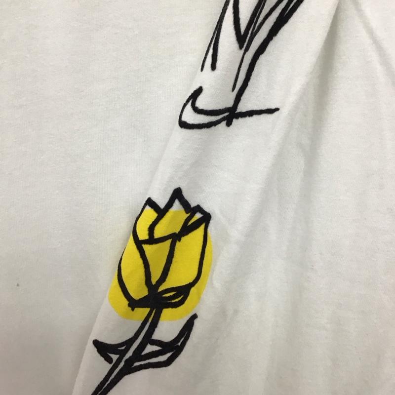ナイキ NIKE カットソー 長袖 923451-100 フラワープリント 長袖カットソー クルーネックカットソー XL プリント 白 / ホワイト /  メンズ USED 古着 中古 10136165