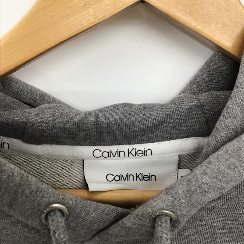 カルバン・クライン Calvin Klein パーカー 長袖 長袖パーカー プルオーバーパーカー スウェット M ロゴ、文字 灰 / グレー /  メンズ USED 古着 中古 10150913