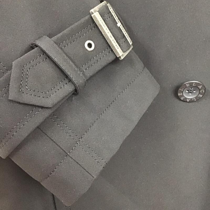 バーバリーブラックレーベル BURBERRY BLACK LABEL コート コート一般 ロングコート カラージャケット アウター ダブルジャケット L 無地 黒 / ブラック /  メンズ USED 古着 中古 10146016
