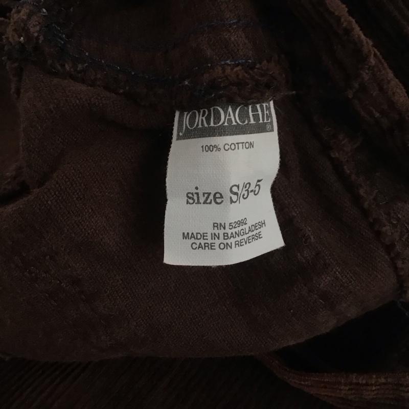 古着 USED サロペット・オーバーオール サロペット、オーバーオール JORDACHE コーデュロイ S ロゴ、文字 茶 / ブラウン /  メンズ USED 古着 中古 10107647