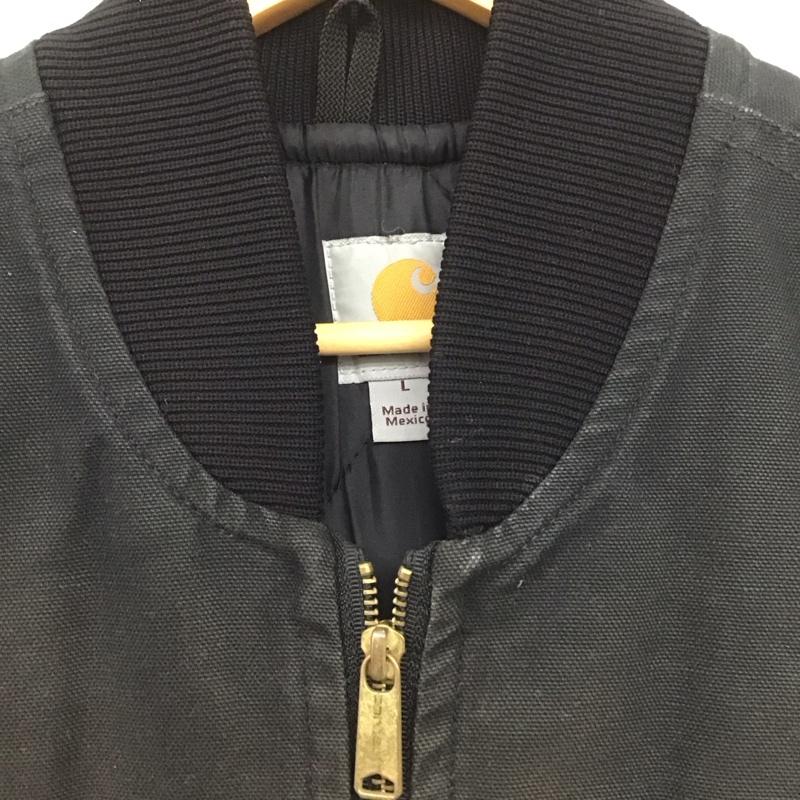 カーハート Carhartt ベスト ベスト ジップアップベスト ノースリーブカットソー アウター L ロゴ、文字 ダークグレー / ダークグレー /  メンズ USED 古着 中古 10146983