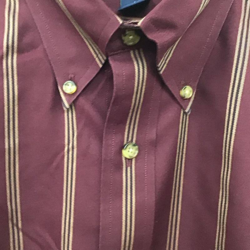 ブルックスブラザーズ BROOKS BROTHERS シャツ、ブラウス 長袖 長袖シャツ ストライプシャツ カラーシャツ ボタンダウンシャツ M ストライプ えんじ / ワインレッド /  メンズ USED 古着 中古 10131168