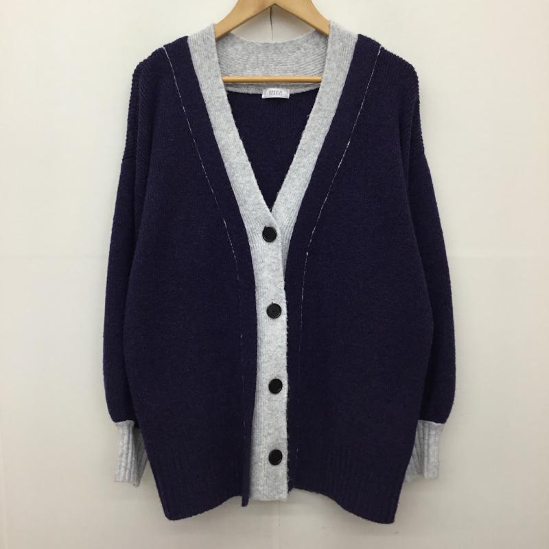 ローリーズファーム LOWRYS FARM カーディガン 長袖 LF624007CH FREE 無地 灰 / グレー / X 紺 / ネイビー /  レディース USED 古着 中古 10142527