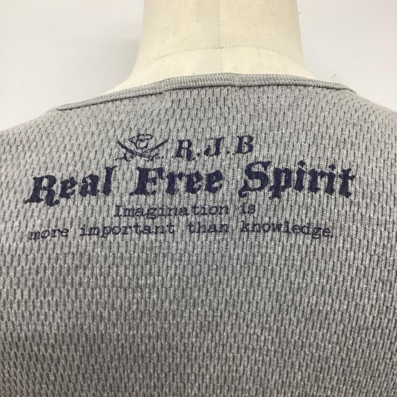 アールジェイビー R.J.B カットソー 長袖 長袖カットソー Vネックカットソー サーマル 40 プリント 灰 / グレー /  メンズ USED 古着 中古 10126045