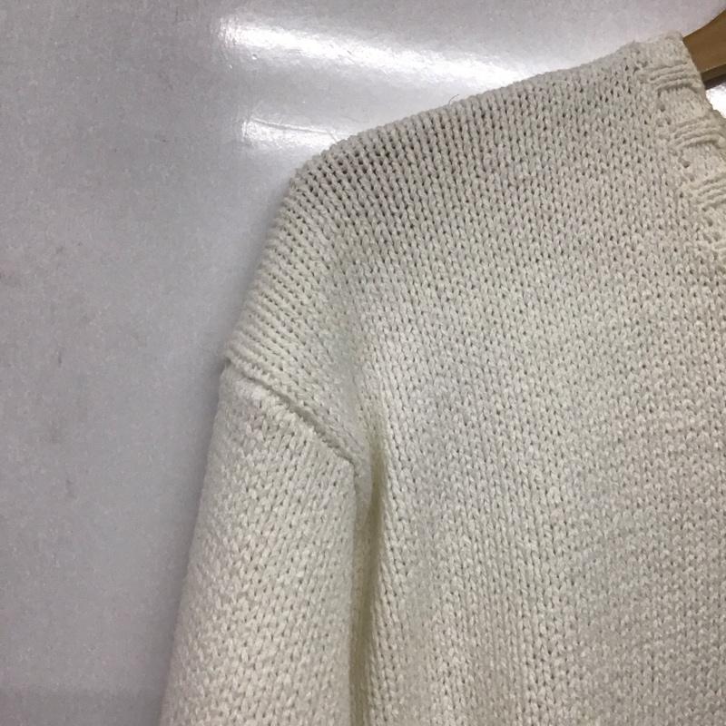 ポロバイラルフローレン Polo by RALPH LAUREN ニット、セーター 長袖 長袖ニットカットソー Vネック セーター M ロゴ、文字 白 / ホワイト /  メンズ USED 古着 中古 10141738