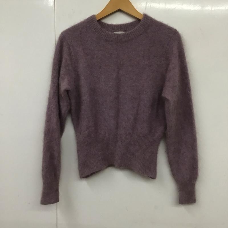 グリーンレーベルリラクシング green label relaxing ニット、セーター 長袖 3613-119-2446 ヘアリーコンパクトプルオーバーニット 無地 紫 / パープル /  レディース USED 古着 中古 10131172