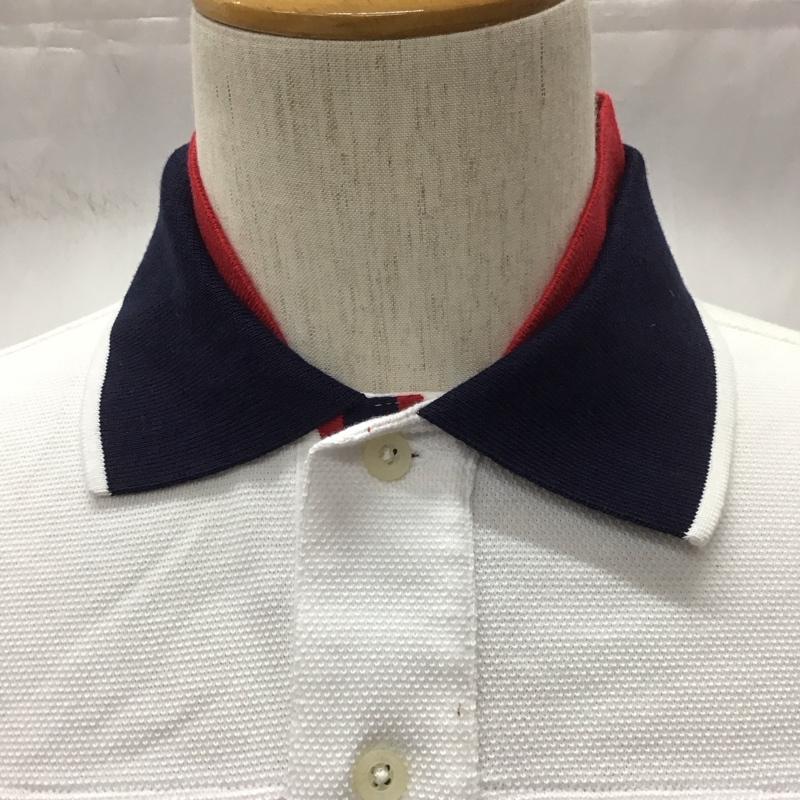 エディーバウアー Eddie Bauer ポロシャツ 半袖 半袖ポロシャツ カラーシャツ 半袖カットソー S ロゴ、文字 白 / ホワイト /  メンズ USED 古着 中古 10111680