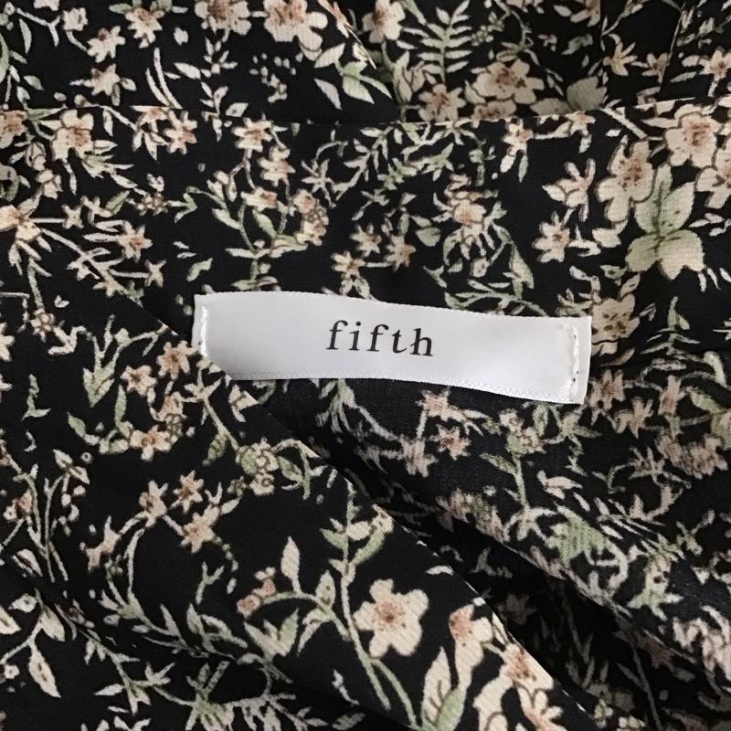 フィフス fifth ワンピース ロングスカート ES21S5022 リボンタイ 長袖 花柄 黒 / ブラック /  レディース USED 古着 中古 10112365
