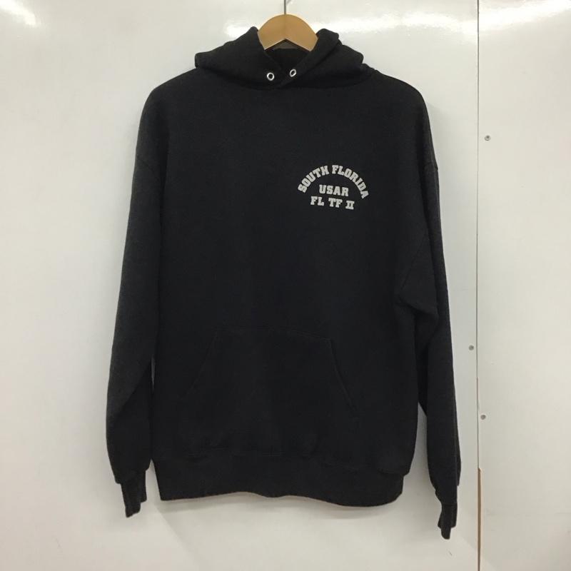 ジャージーズ JERZEES パーカー 長袖 長袖 L ロゴ、文字 黒 / ブラック /  メンズ USED 古着 中古 10132329