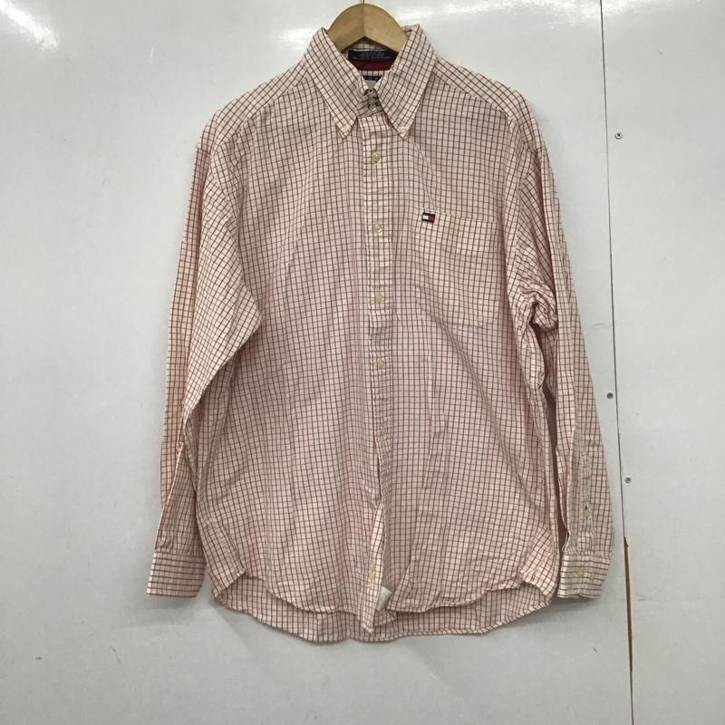 トミーヒルフィガー TOMMY HILFIGER シャツ、ブラウス 長袖 長袖シャツ チェックシャツ カラーシャツ ボタンダウンシャツ M チェック 白 / ホワイト / X 赤 / レッド /  メンズ USED 古着 中古 10148097