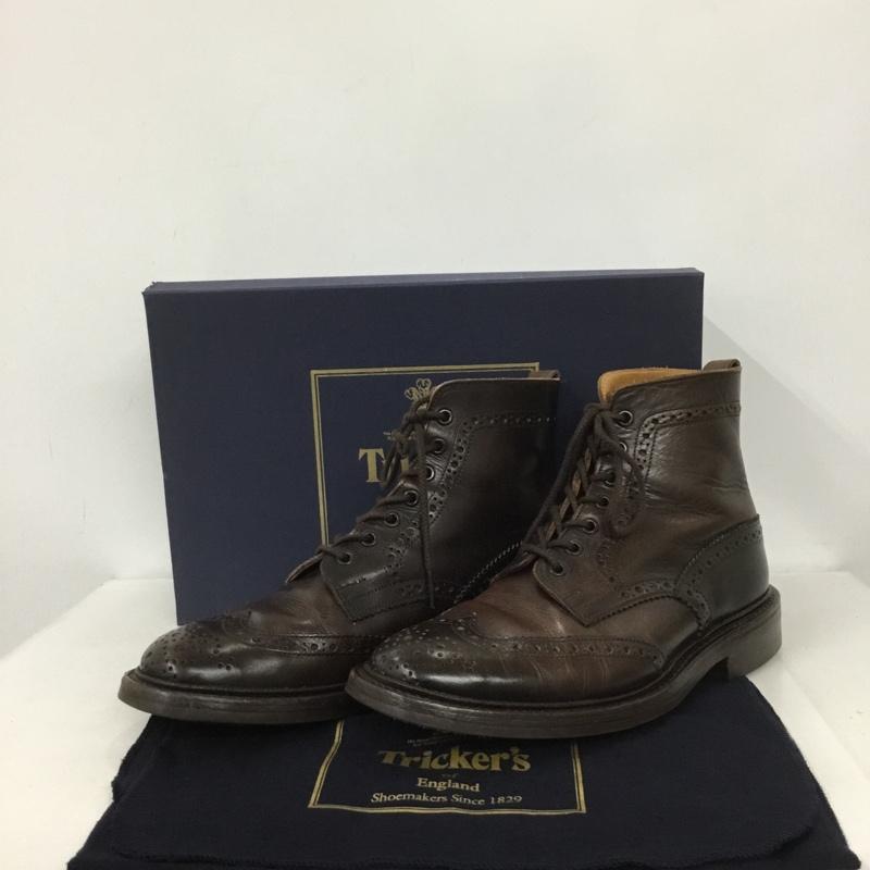 トリッカーズ Tricker s ブーツ ショートブーツ M2508 MALTON ウィングチップブーツ カントリーブーツ UK8 箱有  ダークブラウン / ダークブラウン /  レディース USED 古着 中古 10133910