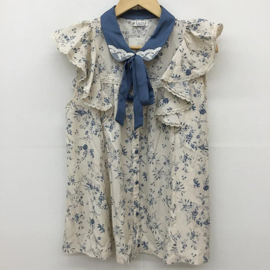 アクシーズファム axes femme シャツ、ブラウス 半袖 M 花柄 白 / ホワイト /  レディース USED 古着 中古 10134395