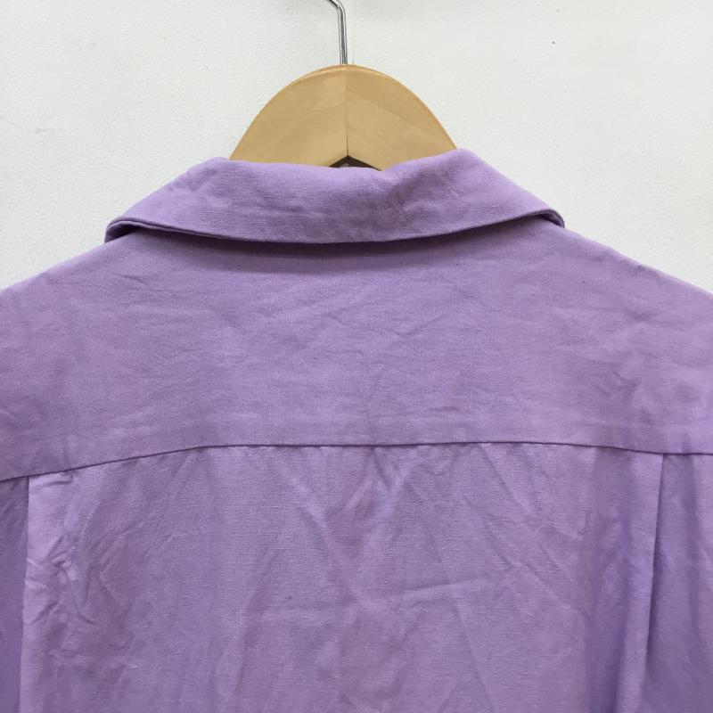 ダブルレインボー DOUBLE RAINBOUU シャツ、ブラウス 半袖 レーヨン　リネン　半そでシャツ L 紫 / パープル /  メンズ USED 古着 中古 10055433