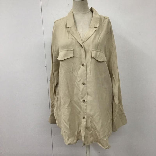 アーバンリサーチ URBAN RESEARCH シャツ、ブラウス 長袖 WH04-23N00 7ウエストマークカイキンシャツ オープンカラー FREE 無地 ベージュ / ベージュ /  レディース USED 古着 中古 10112642