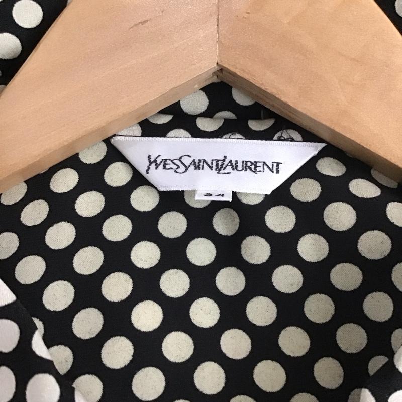 イヴサンローラン Yves Saint Laurent シャツ、ブラウス 長袖 34 ドット 白 / ホワイト / X 黒 / ブラック /  レディース USED 古着 中古 10131122