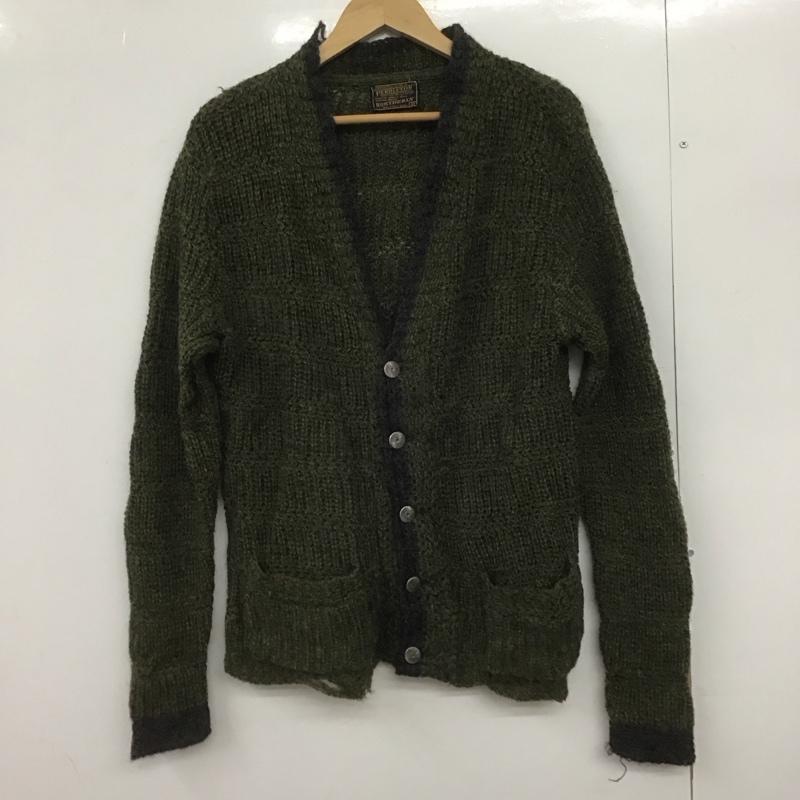ペンドルトン PENDLETON カーディガン 長袖 長袖カーディガン 前ボタン ニットカーディガン 50s M 無地 カーキ / カーキ /  メンズ USED 古着 中古 10147991