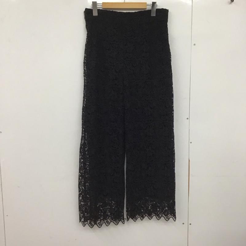 ザラ ZARA ボトムス ボトムス 7149 241 800 ワイドパンツ ストレートパンツ M レース柄 黒 / ブラック /  レディース USED 古着 中古 10146922