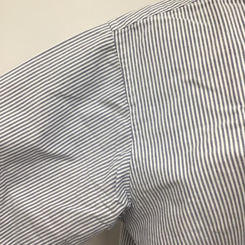 ビームス BEAMS シャツ、ブラウス 半袖 半袖シャツ カラーシャツ 半袖カットソー ストライプシャツ L ストライプ 白 / ホワイト / X 水色 / ライトブルー /  メンズ USED 古着 中古 10117959